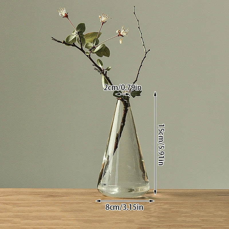 Transparent Glass Flower Vase for Plant Bottle Flower Pot Nordic Hydroponic Terrarium Arrangement Container Flower Vase