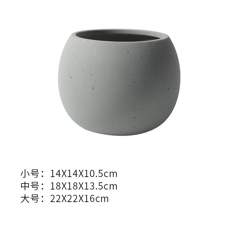 Nordic-Style Flowerpot Plain Fired Ceramic Fashion Simple Artistic Personality Indoor Green Dill Can Be DIY