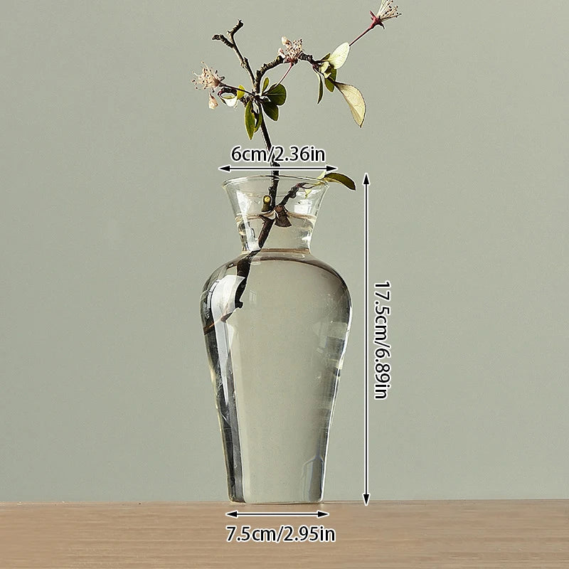 Transparent Glass Flower Vase for Plant Bottle Flower Pot Nordic Hydroponic Terrarium Arrangement Container Flower Vase