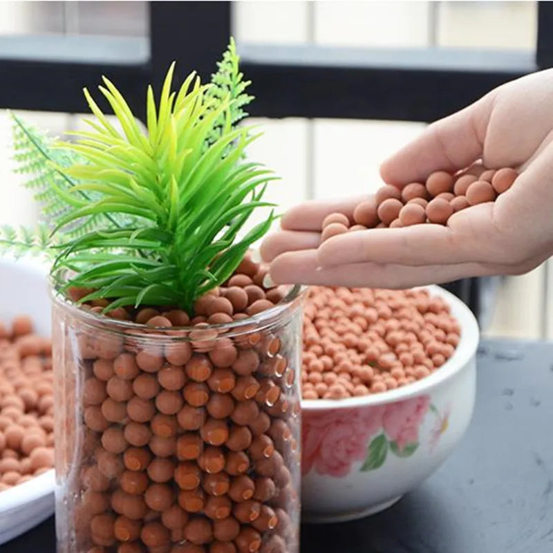 Solid Ceramsite Expanded Clay Pebbles, Grow Media Orchids, Succulent Plant, Hydroponics Pellets, 500G