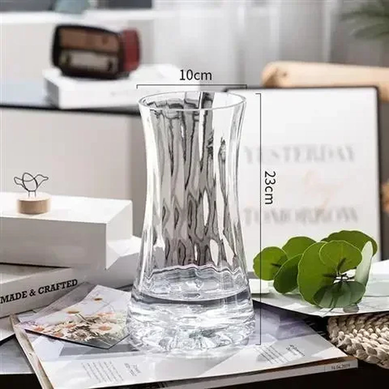 Light Luxury Gold-Painted Creative Simple Transparent Glass Vase, Water-Grown Flowers Lily Nordic Living Room Flower Arrangement