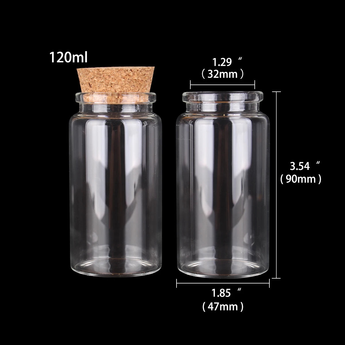 Miniature Glass Terrarium Jars with Cork Lids (2-Pack)