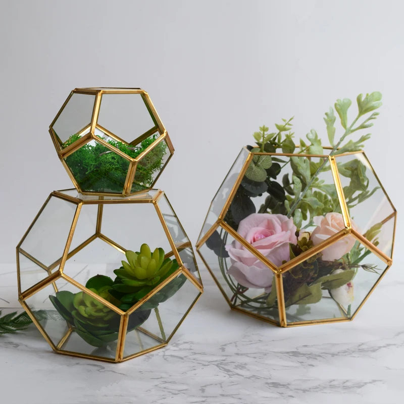 Glass Geometric Succulent Planter