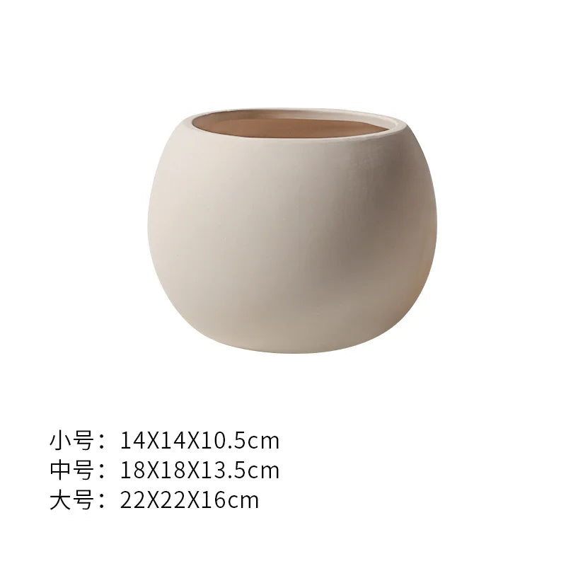 Nordic-Style Flowerpot Plain Fired Ceramic Fashion Simple Artistic Personality Indoor Green Dill Can Be DIY