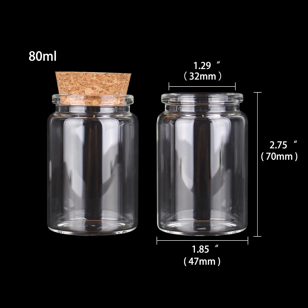 Miniature Glass Terrarium Jars with Cork Lids (2-Pack)