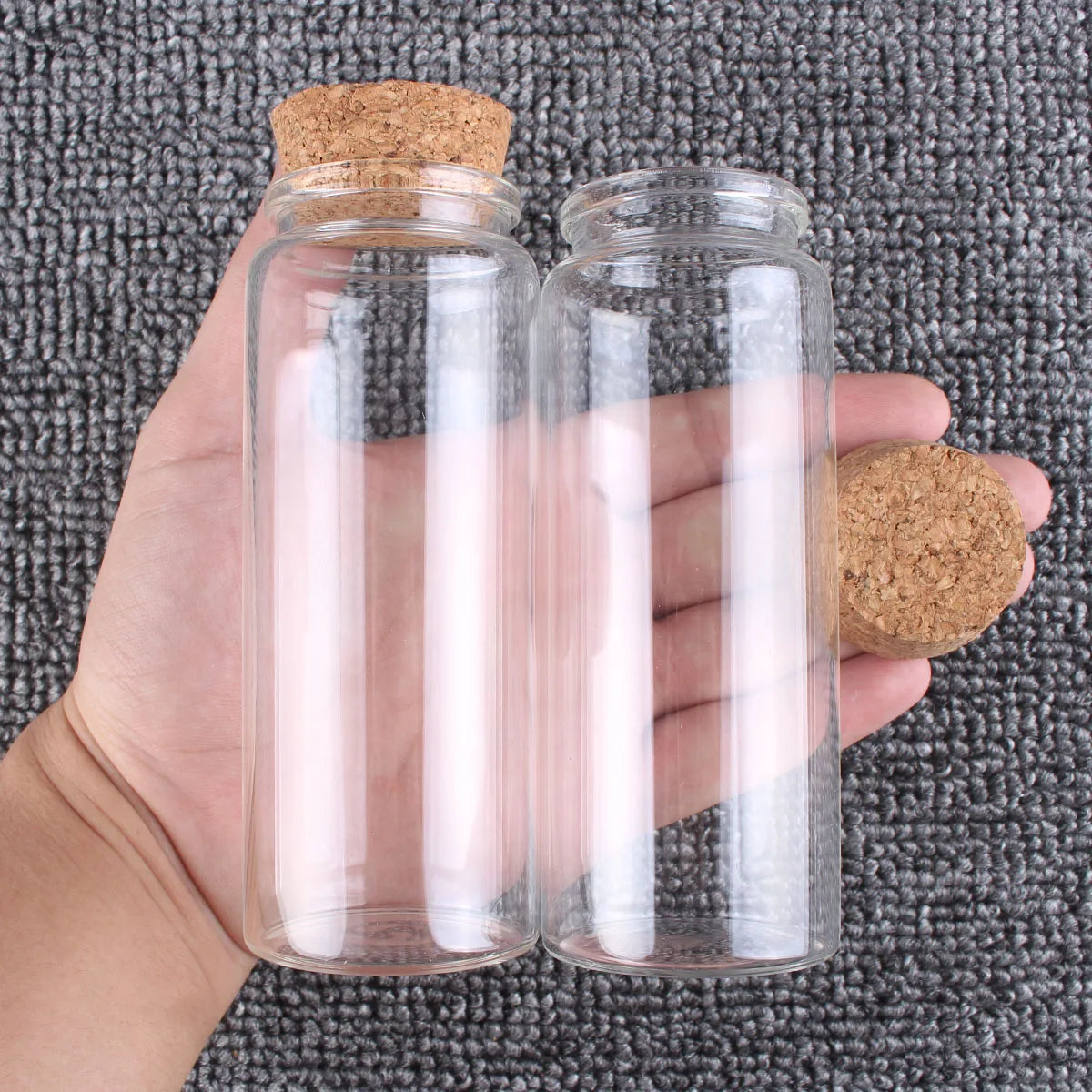 Miniature Glass Terrarium Jars with Cork Lids (2-Pack)