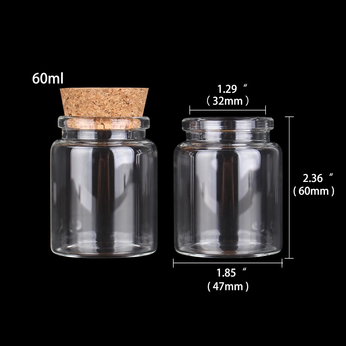 Miniature Glass Terrarium Jars with Cork Lids (2-Pack)