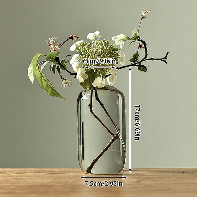 Transparent Glass Flower Vase for Plant Bottle Flower Pot Nordic Hydroponic Terrarium Arrangement Container Flower Vase