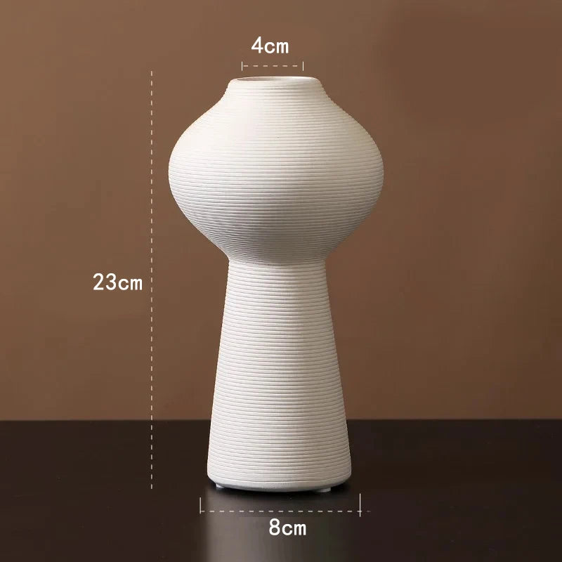 Minimalist Handmade Art Zen Vase Ceramic Decoration Living Room Model Home Decoration Black and White Art Vase Hand Drawing