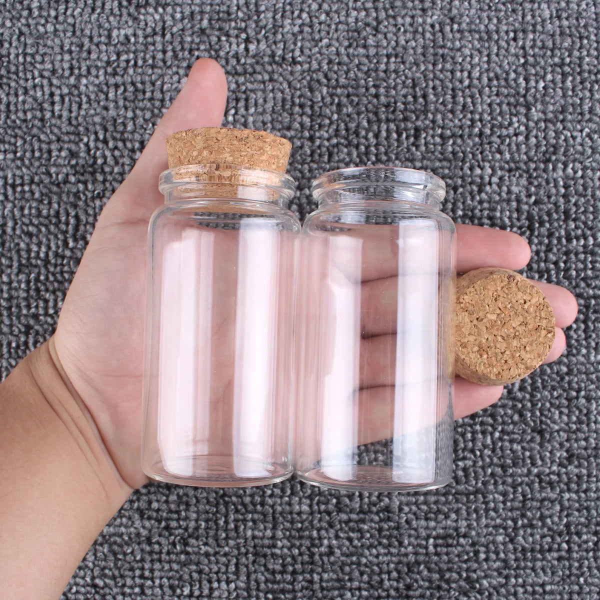 Miniature Glass Terrarium Jars with Cork Lids (2-Pack)